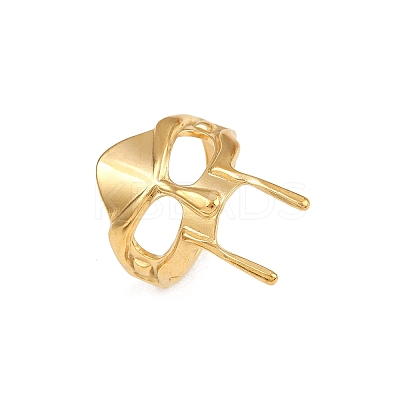 304 Stainless Steel Open Cuff Rings for Women RJEW-K303-07G-1