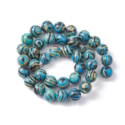 Synthetic Malachite Beads Strands G-YW0001-55D-1