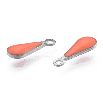 304 Stainless Steel Enamel Charms STAS-N092-178F-1