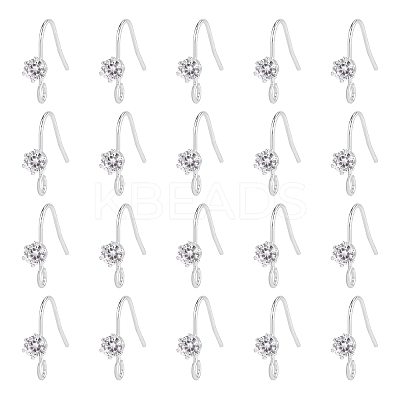 20Pcs Brass Earring Hooks JX503B-1