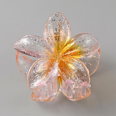 Glitter Transparent Plastic Claw Hair Clips for Woman Girls Thick Hair PHAR-WH0017-08E-1