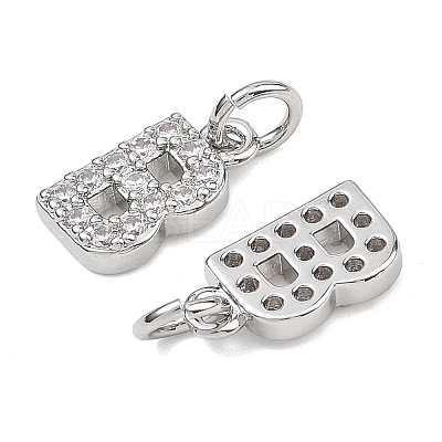 SHEGRACE Brass Micro Pave Clear Cubic Zirconia Pendants XGRQ29042-394P-B-1