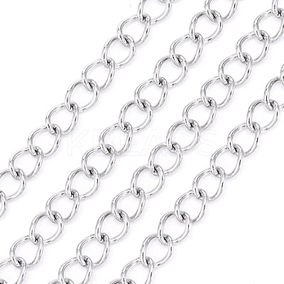Tarnish Resistant 304 Stainless Steel Curb Chains CHS-F006-04B-P-1