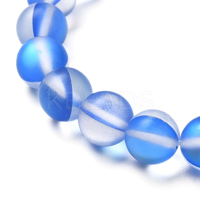 Synthetic Moonstone Stretch Bracelets for Teen Girl Women BJEW-JB06702-1