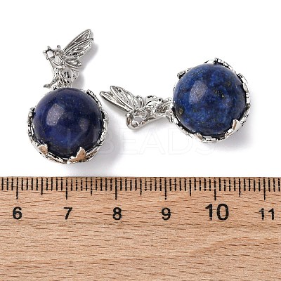 Dyed Natural Lapis Lazuli Round Pendants G-G207-01P-05-1