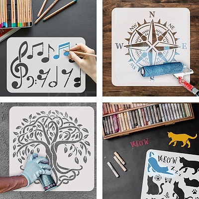 Plastic Hollow Out Drawing Painting Stencils Templates DIY-WH0396-863-1