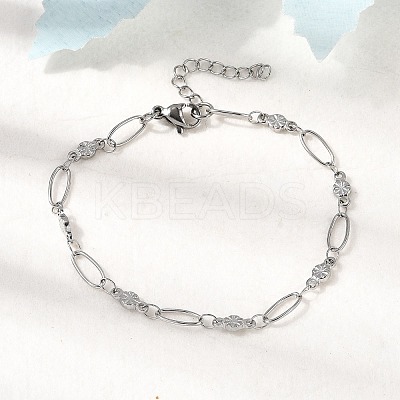 304 Stainless Steel Link Bracelets BJEW-A044-03A-P-1