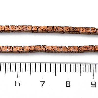 Electroplated Natural Lava Rock Beads Strands G-A256-B01-01H-1