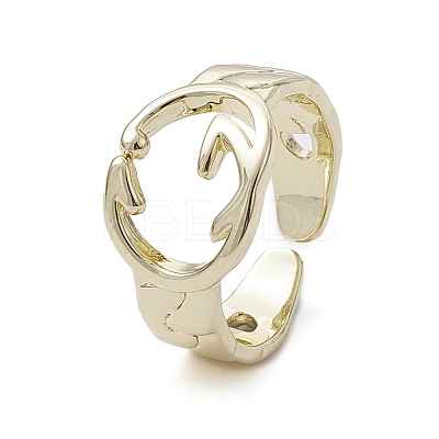 Rack Plating Brass Open Cuff Rings RJEW-K257-09G-1