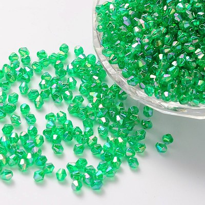 Bicone AB Color Plated Eco-Friendly Transparent Acrylic Beads X-TACR-A003-4mm-18-1