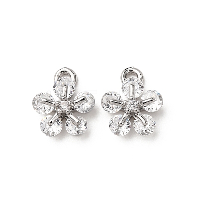 Brass Micro Pave Cubic Zirconia Pendants ZIRC-L105-04A-P-1