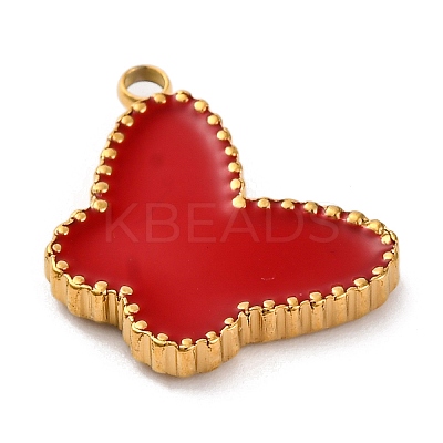 Ion Plating(IP) 304 Stainless Steel Enamel Pendants STAS-A102-01G-04-1