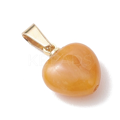 Natural & Synthetic Mixed Gemstone Heart Charms PALLOY-JF04955-01-1