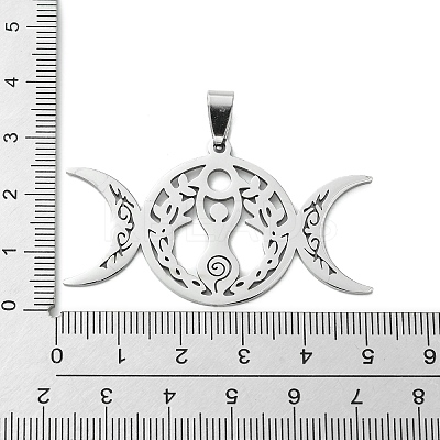 Non-Tarnish 201 Stainless Steel Big Pendants STAS-B052-04P-1