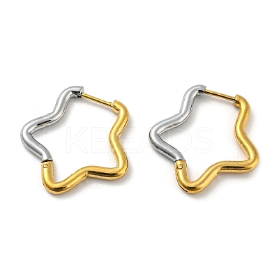 Two Tone 304 Stainless Steel Hoop Earrings LS-EJEW-K257-02D-GP-1