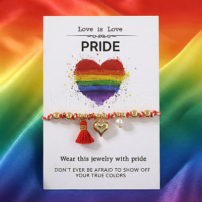 Pride Month Alloy Heart Charm Bracelets YY7958-2-1