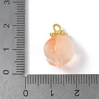Peach Opaque Resin 3D Fruit Pendants RESI-V002-03C-1
