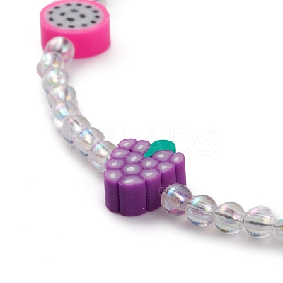 Colorful Polymer Clay Fruit Kids Beaded Necklaces NJEW-JN03288-1