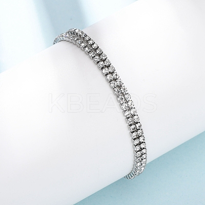304 Stainless Steel Rhinestone Cup Chain Bracelets BJEW-P376-01P-1