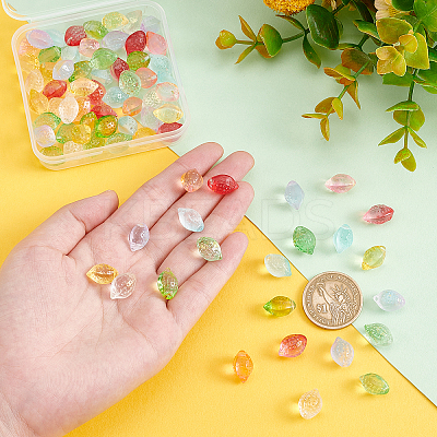80Pcs 8 Colors Lemon Lampwork Charms LAMP-PH0001-08-1