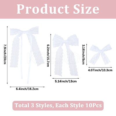 30Pcs 3 Styles Bowknot Polyester Ornament Accessories DIY-SP0004-78-1