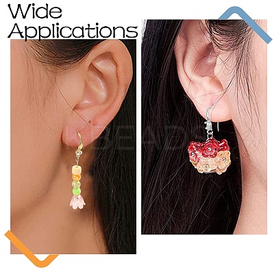 40Pcs 4 Colors Brass Micro Pave Clear Cubic Zirconia Hoop Earring Findings KK-CP0001-10-1