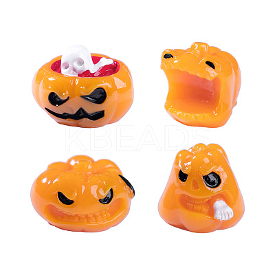 Halloween Pumpkin Opaque Resin Display Decoration DJEW-N004-07-1