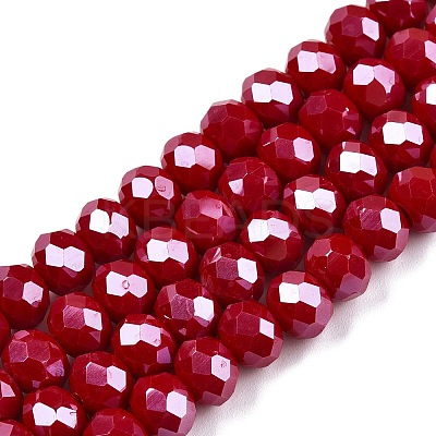 Electroplate Glass Beads Strands EGLA-A044-P8mm-A15-1