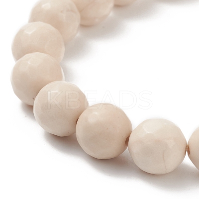 Natural Fossil Bead Stretch Bracelets BJEW-K212-C-015-1