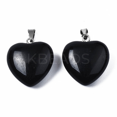 Natural Obsidian Pendants X-G-N0325-12A-1