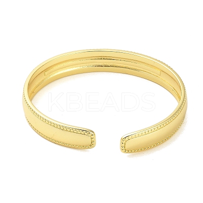 Brass Pave Green Cubic Zirconia Open Cuff Bangles for Women BJEW-M312-01C-G-1