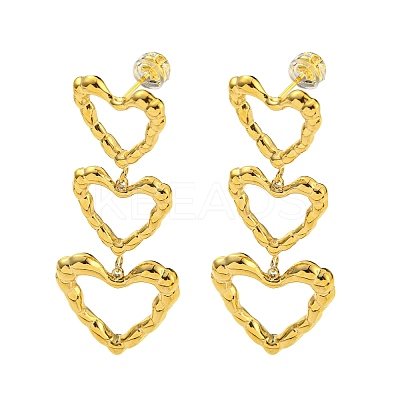 304 Stainless Steel Stud Earrings for Women LS-EJEW-D113-01G-1