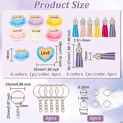 High Tea Theme Resin Keychain Making Kits DIY-CA0005-19B-1