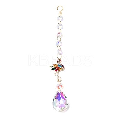 Alloy Rhinestones & Glass Charm Suncatchers HJEW-E013-01G-C-1