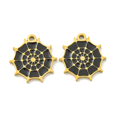 Halloween Theme Ion Plating(IP) 304 Stainless Steel Enamel Pendants STAS-M011-02A-1