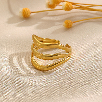 304 Stainless Steel Cuff Open Rings for Women WGBC60A-01-1