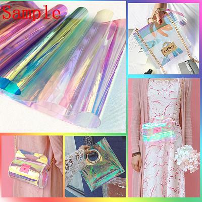 Clear Glitter PVC Vinyl Fabrics DIY-WH0100-B-05-1