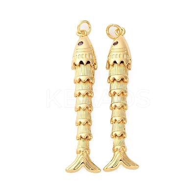 Rack Plating Brass Micro Pave Cubic Zirconia Pendants KK-M309-38H-G-1