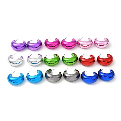Arch Acrylic Stud Earrings EJEW-P251-17-1