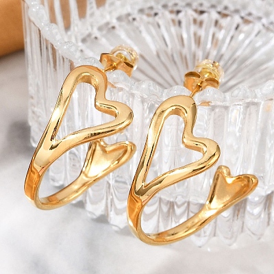 304 Stainless Steel Stud Earrings For Women EJEW-B114-04G-1