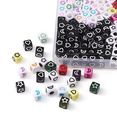 30Pcs 6 Colors Craft Acrylic Beads SACR-YW0001-60-1