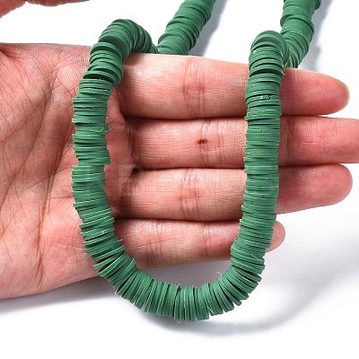 Flat Round Handmade Polymer Clay Beads CLAY-R067-10mm-46-1
