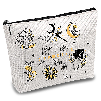 Polycotton Tarot Themed Printed Canvas Storage Bags ABAG-WH0029-137-1