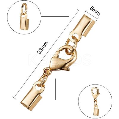 Rack Plating Brass Lobster Claw Clasps with Clip Ends KK-PH0035-34-1