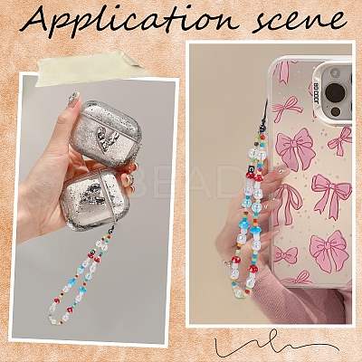 Resin Lanyard Wrist Strap Phone Star Charms Straps DIY-WH20003-13-1