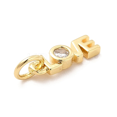 Rack Plating Brass Cubic Zirconia Charms KK-K270-25G-1