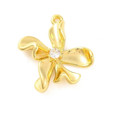Brass Pave Clear Cubic Zirconia Pendants LS-KK-Z051-02G-03-1