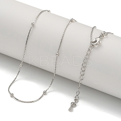 Brass Boston Link Chain Necklaces for Women NJEW-U011-04P-1