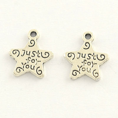Tibetan Style Zinc Alloy star Charms TIBEP-R332-17-1