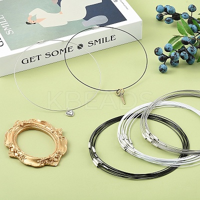 20Pcs Stainless Steel Wire Necklace Cord DIY Jewelry Making TWIR-YW0001-06A-1